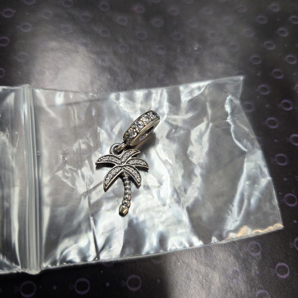 Silver Palm Tree Charm